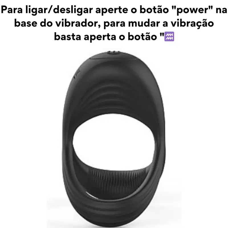 Anel Peniano com Vibrador Duplo Escroto Prolonga Ereção
