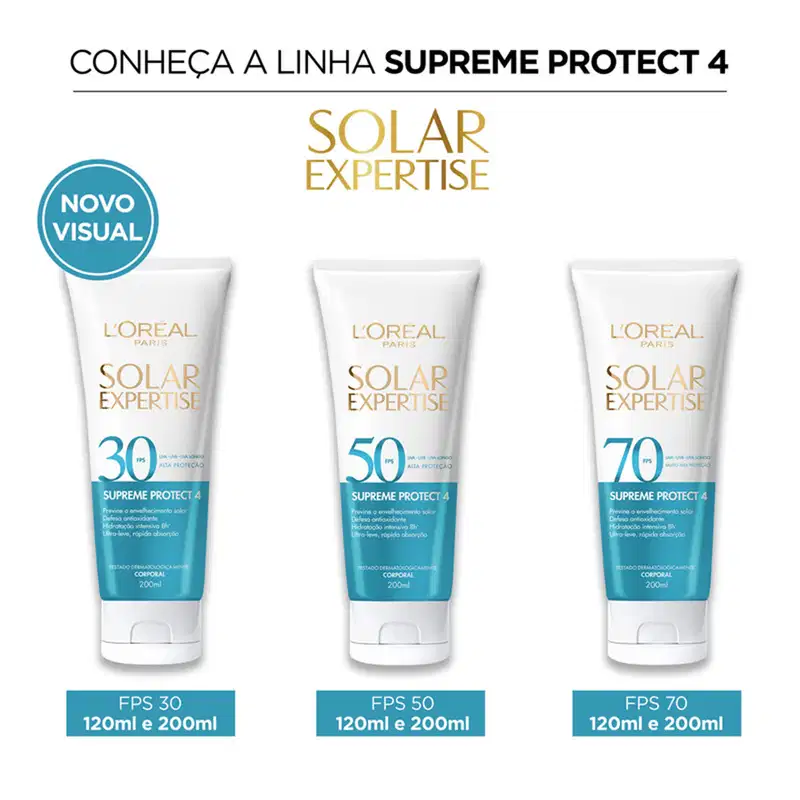 L'Oréal Paris Solar Expertise Supreme Protect 4 FPS 30 - Protetor Solar Corporal 120ml