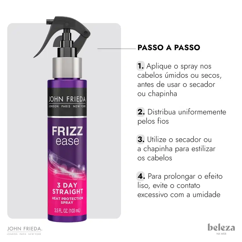 John Frieda Frizz-Ease 3-Day Straight - Spray Protetor Térmico 103ml