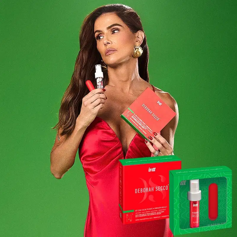 Kit Deborah Secco Bullet Vibrador Clitoris Feminino e Gel Beijavel Picante Aquece Intt