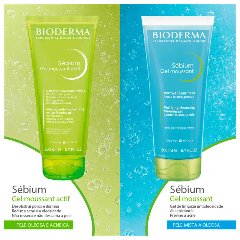 Bioderma Sébium Gel Moussant - Gel de Limpeza Antioleosidade de Alta Tolerância 100ml
