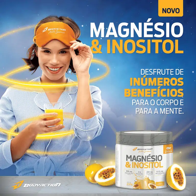 Magnésio & Inositol- reparador de sono e saúde óssea - maracujá - 210g