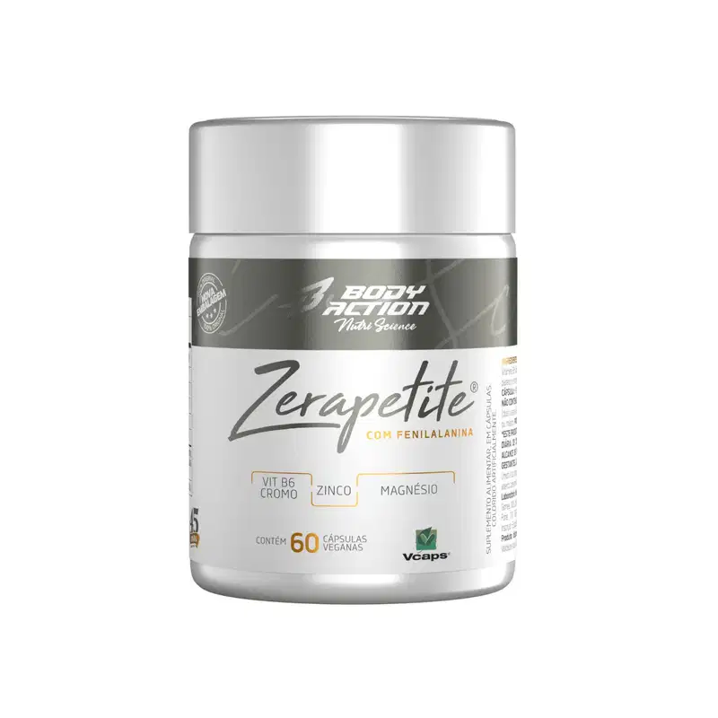 Zerapetite - fenilalanina +vitamina B6 + Magnésio + cromo - 60 cápsulas veganas