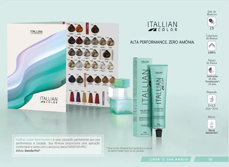 Coloração Itallian Color Sem Amônia 60g 7.0 Loiro