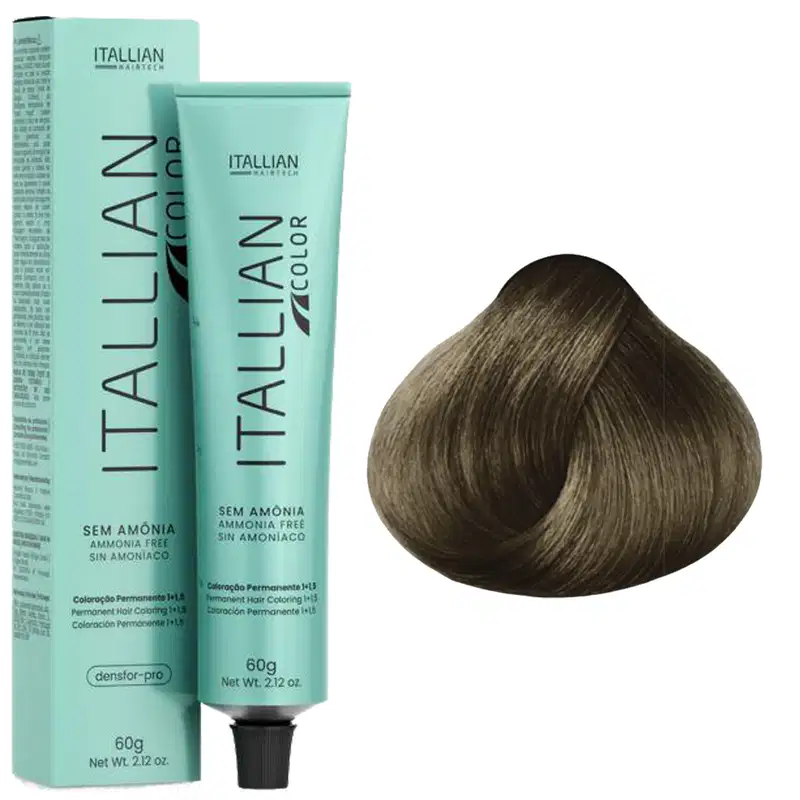 Coloração Itallian Color Sem Amônia 60g 7.1 Loiro Cinza