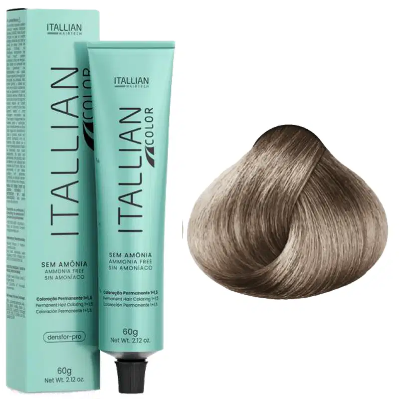Coloração Itallian Color Sem Amônia 60g 10.1 Loiro Platina Cinza