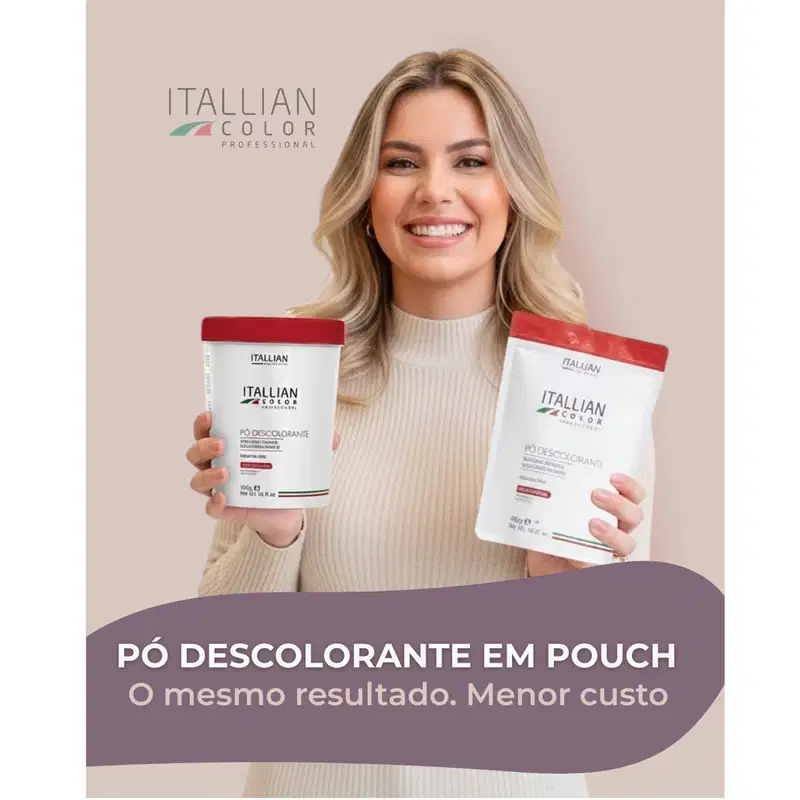 Pó Descolorante Itallian Color Pouch Sachê 400g Pó Branco