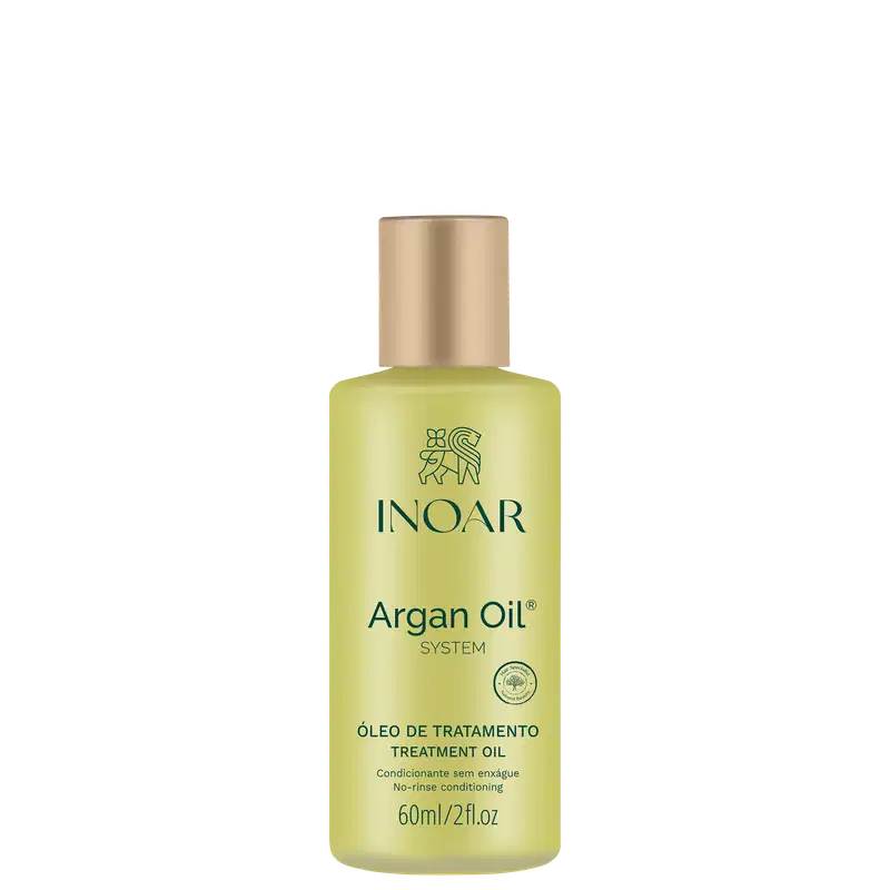 A imagem mostra o Óleo Capilar Argan Oil System da marca Inoar.