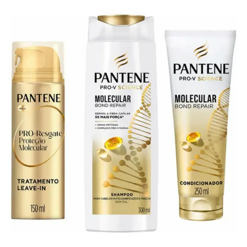 Kit Molecular Bond Repair Shampoo, Condicionador e Leave-in | Pantene