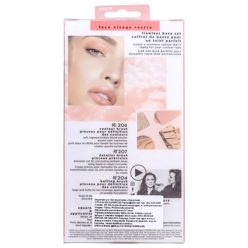 Real Techniques Kit de Pinceis Flawless Base (4 Produtos)