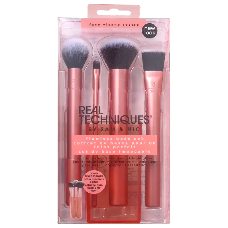 Real Techniques Kit de Pinceis Flawless Base (4 Produtos)