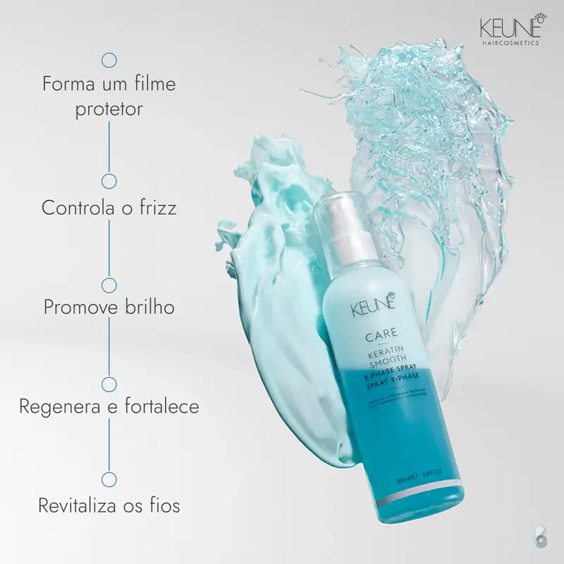 Forma um filme protetor, Controla o frizz, Promove brilho, Regenera e fortalece, Revitaliza os fios.