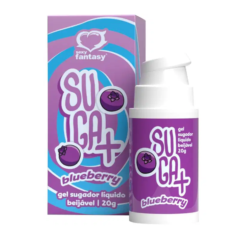 Lubrificante Suga+ Sugador Líquido Beijável Sexy Fantasy 20g Blueberry