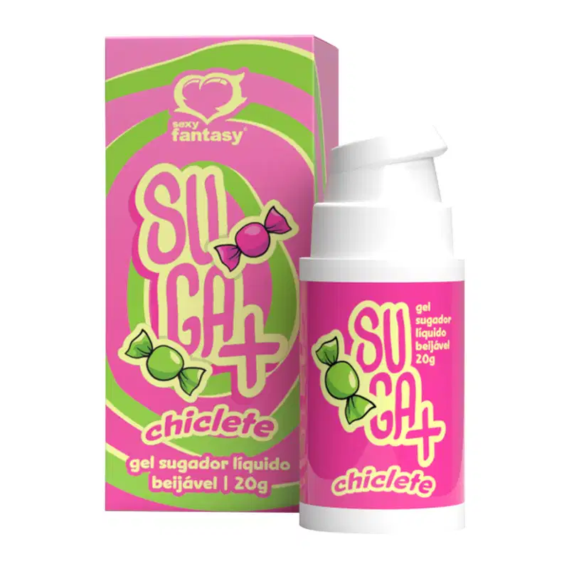 Lubrificante Suga+ Sugador Líquido Beijável Sexy Fantasy 20g Chiclete