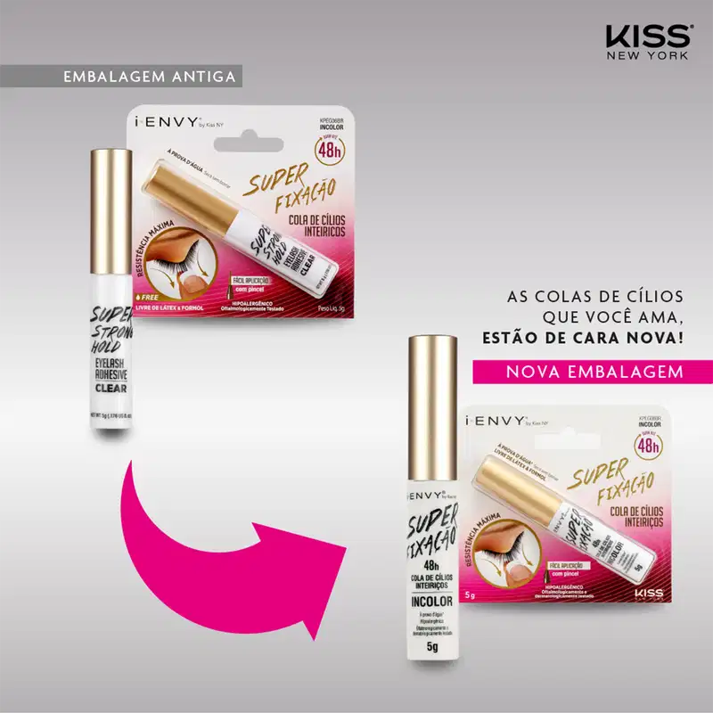 Kiss New York i-Envy Super Fixação 48h Incolor - Cola para Cílios 5g