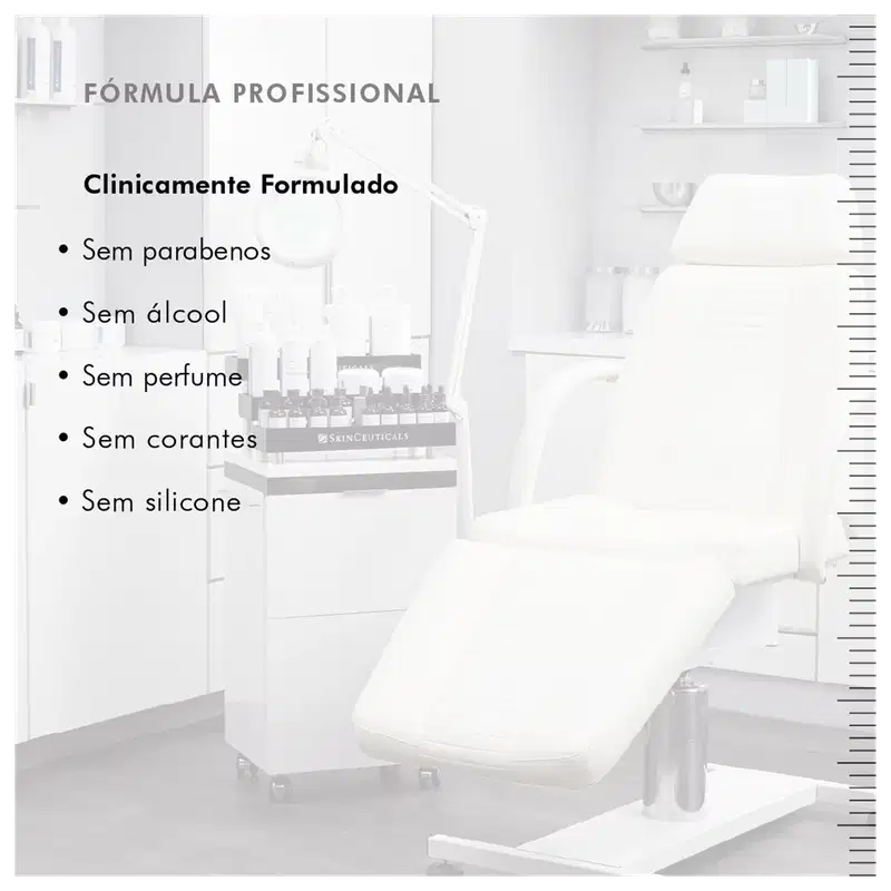 Fórmula profissional: Clinicamente formulado, sem parabenos, sem álcool, sem perfume, sem corantes, sem silicone.