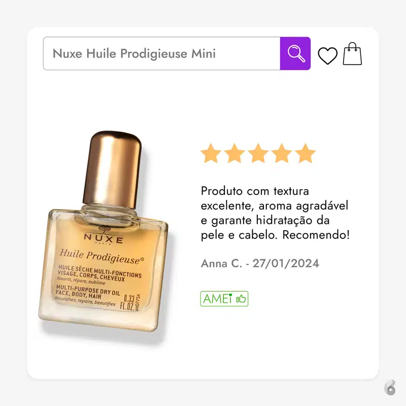Nuxe Huile Prodigieuse Mini - Óleo Multifuncional 10ml