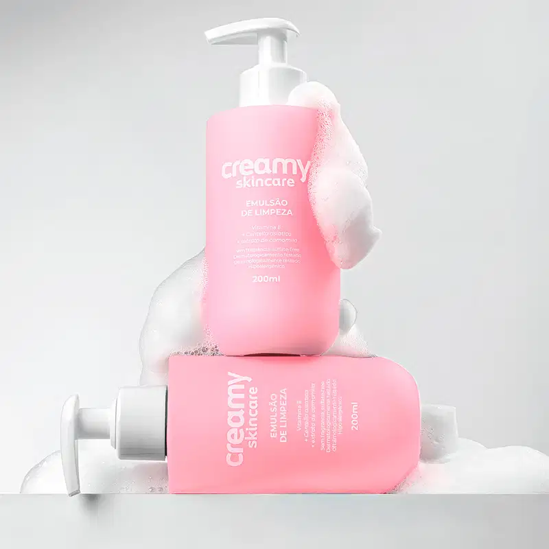 Kit Creamy Skincare Emulsão de Limpeza Salicílico FPS60 Protetor Solar (3 produtos)