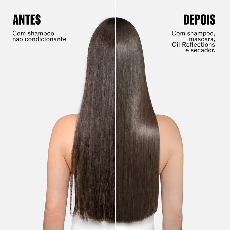 Imagem mostra o resultado de antes e depois com a utilização do produto.