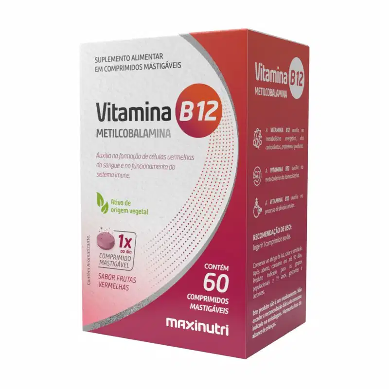 Vitamina B12 Maxinutri Mastigável com 60 Comprimidos