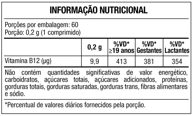 Vitamina B12 Maxinutri Mastigável com 60 Comprimidos