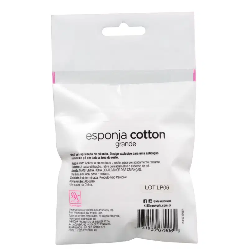 Ruby Kisses Cotton Grande - Esponja para Pó Solto 5g