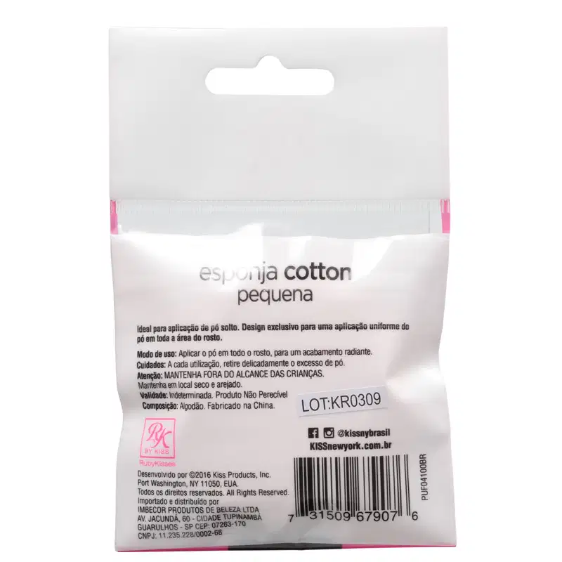 Ruby Kisses Cotton Pequena - Esponja para Pó Solto 3g