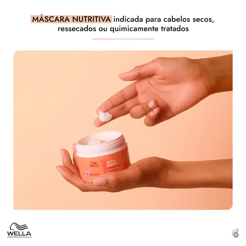 MÁSCARA NUTRITIVA indicada para cabelos secos, ressecados ou quimicamente tratados