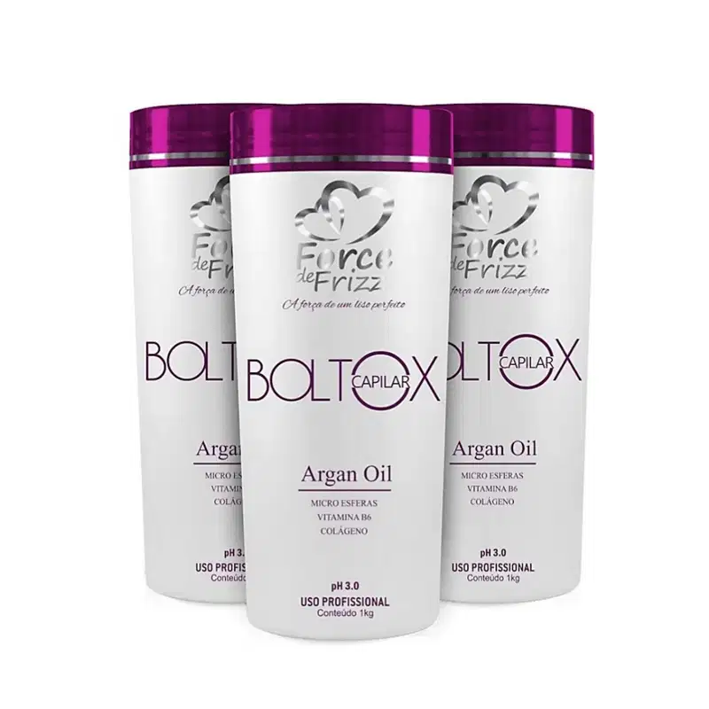 Kit 3 Máscara Boltox Capilar de Argan Oil 1Kg Force - Alinhamento, Hidratação e Brilho
