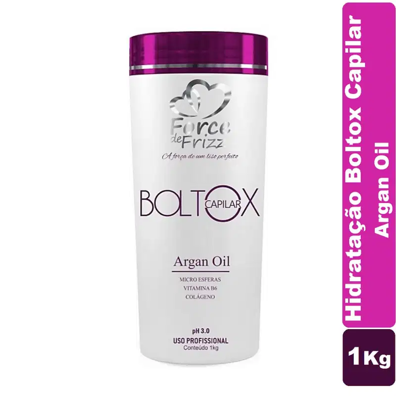 Kit 3 Máscara Boltox Capilar de Argan Oil 1Kg Force - Alinhamento, Hidratação e Brilho