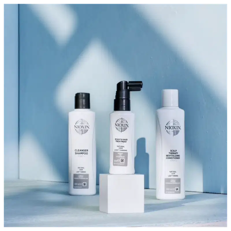 Kit Nioxin Trial Sistema 1 de Tratamento Contra Afinamento Capilar  (3 Produtos)