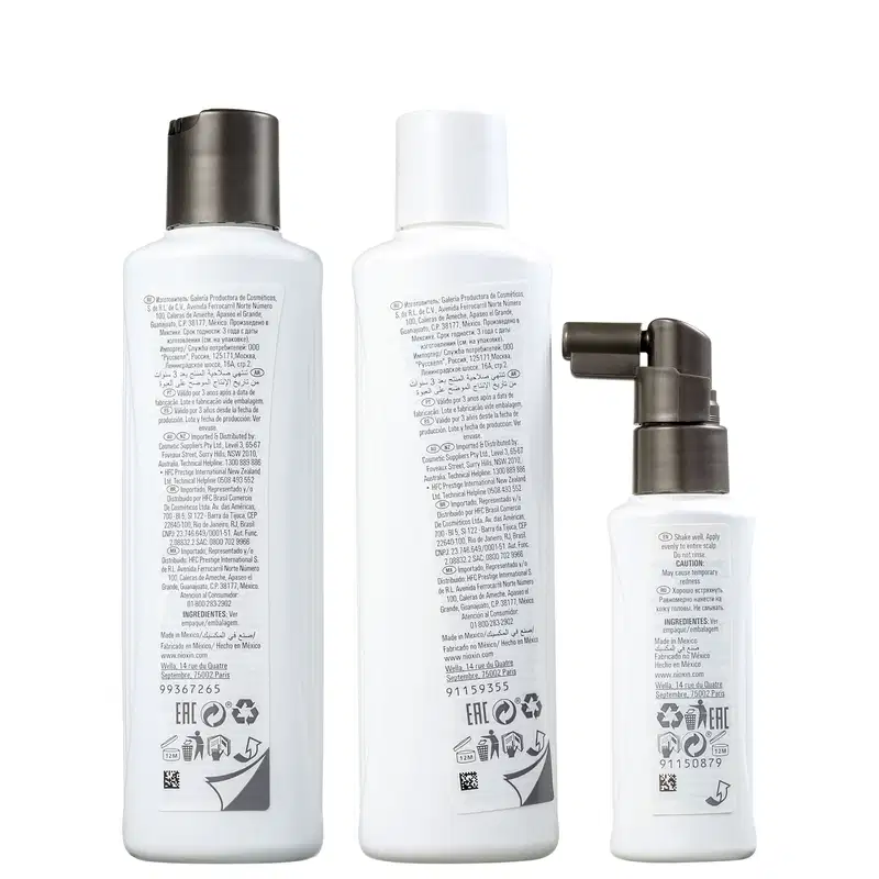 Kit Nioxin Trial Sistema 1 de Tratamento Contra Afinamento Capilar  (3 Produtos)