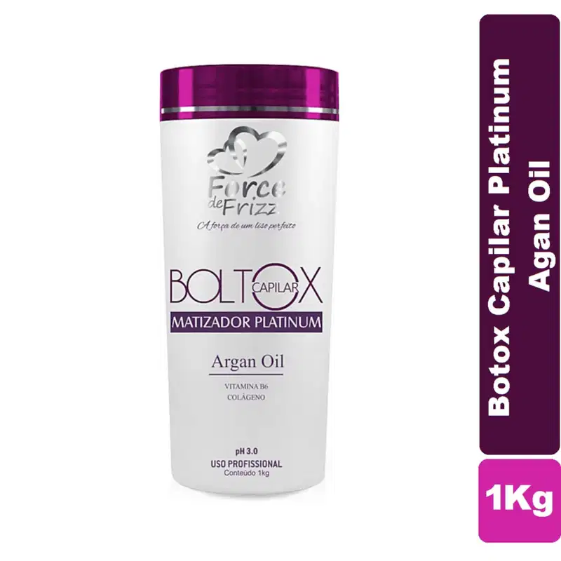 Máscara Boltox Capilar Platinum Matizante 1Kg Force - Hidratação, Brilho e Efeito Platinado