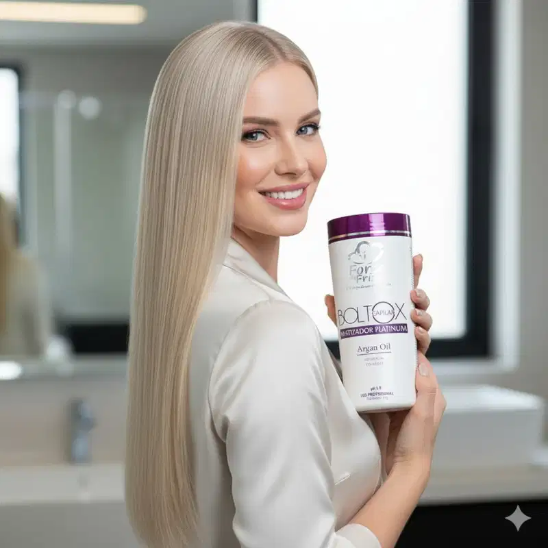 Máscara Boltox Capilar Platinum Matizante 1Kg Force - Hidratação, Brilho e Efeito Platinado