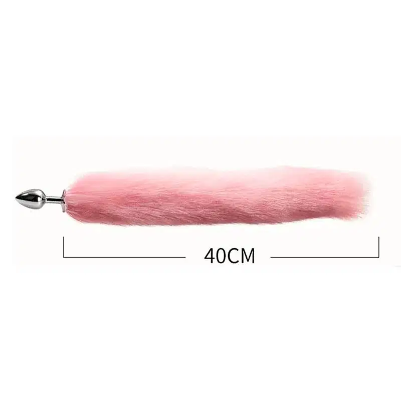 Plug Anal Cauda de Raposa 40 cm Rosa