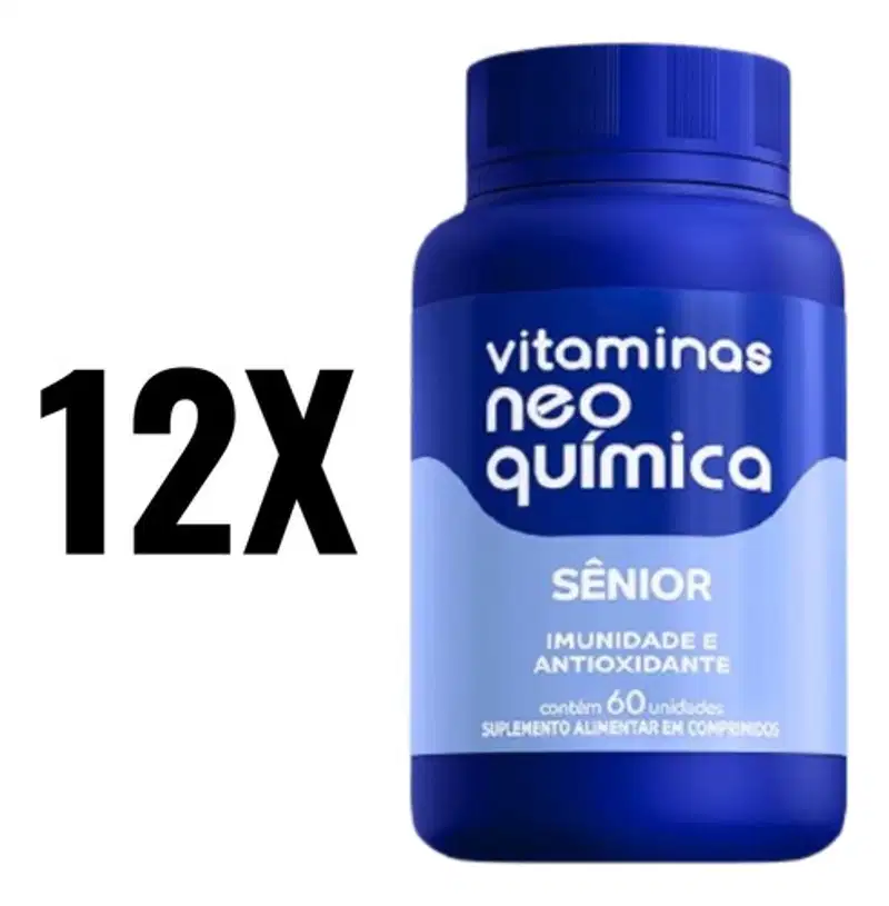 Kit 12 Vitaminas De Sênior 60 Cp Neo Quimica Sabor:Sem sabor