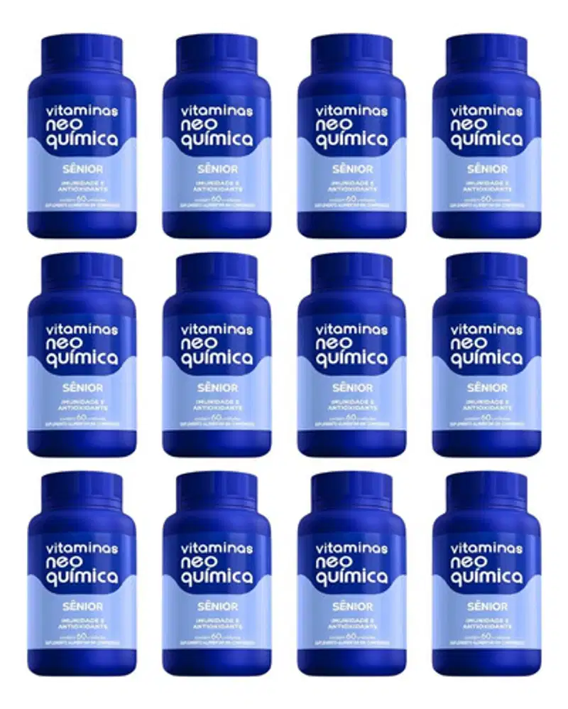 Kit 12 Vitaminas De Sênior 60 Cp Neo Quimica Sabor:Sem sabor