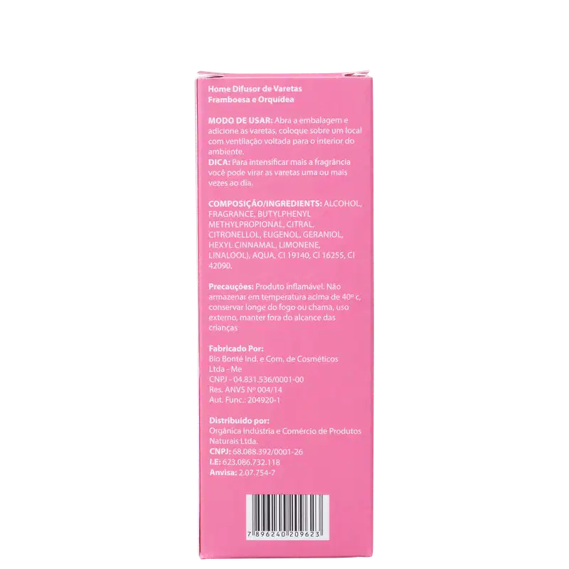 Orgânica Framboesa e Orquídea - Difusor de Ambiente 150ml