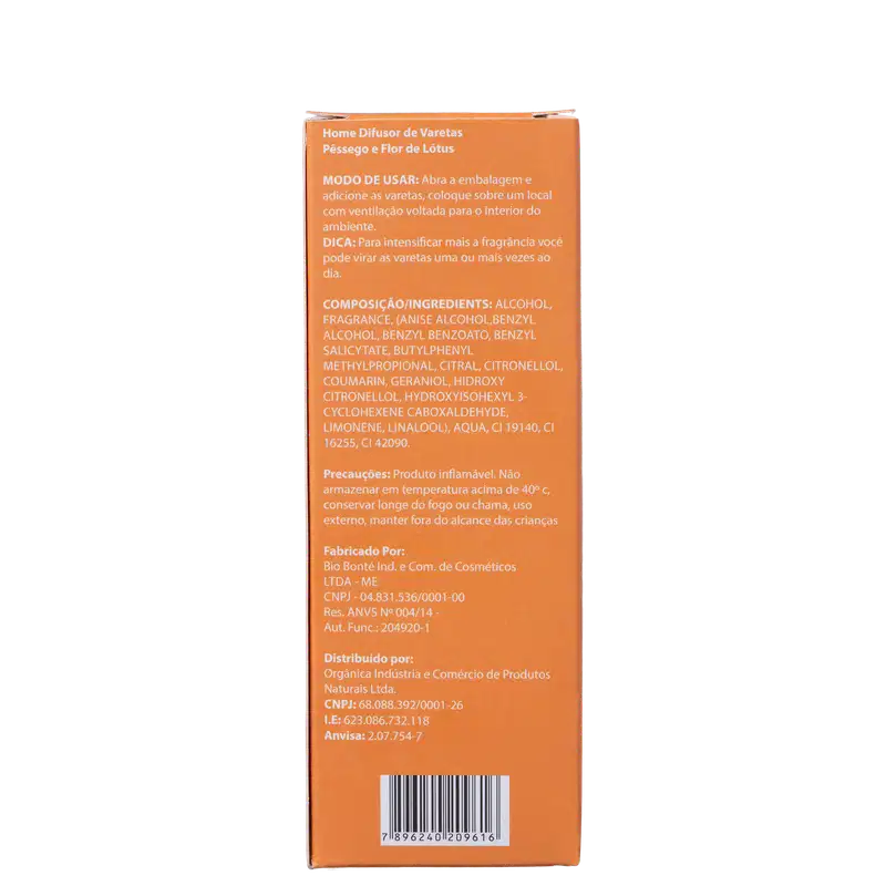 Orgânica Pêssego e Flor de Lótus - Difusor de Ambiente 150ml