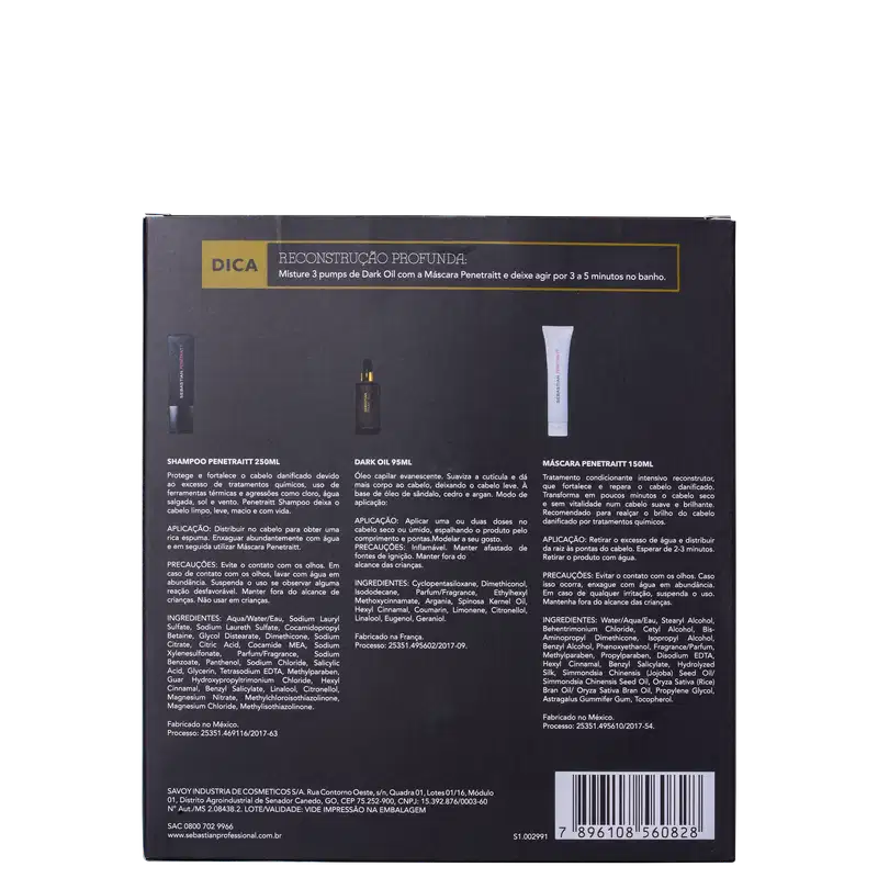 Kit Sebastian Professional Penetraitt Dark Oil (3 Produtos)