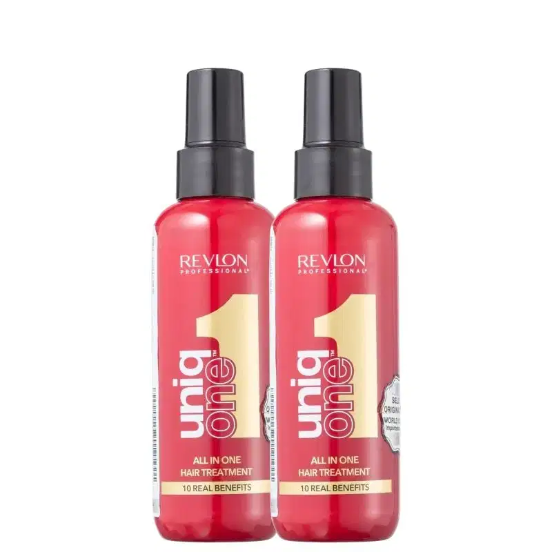 Kit com duas unidades de leave-ins Uniq One, da marca Revlon Professional.