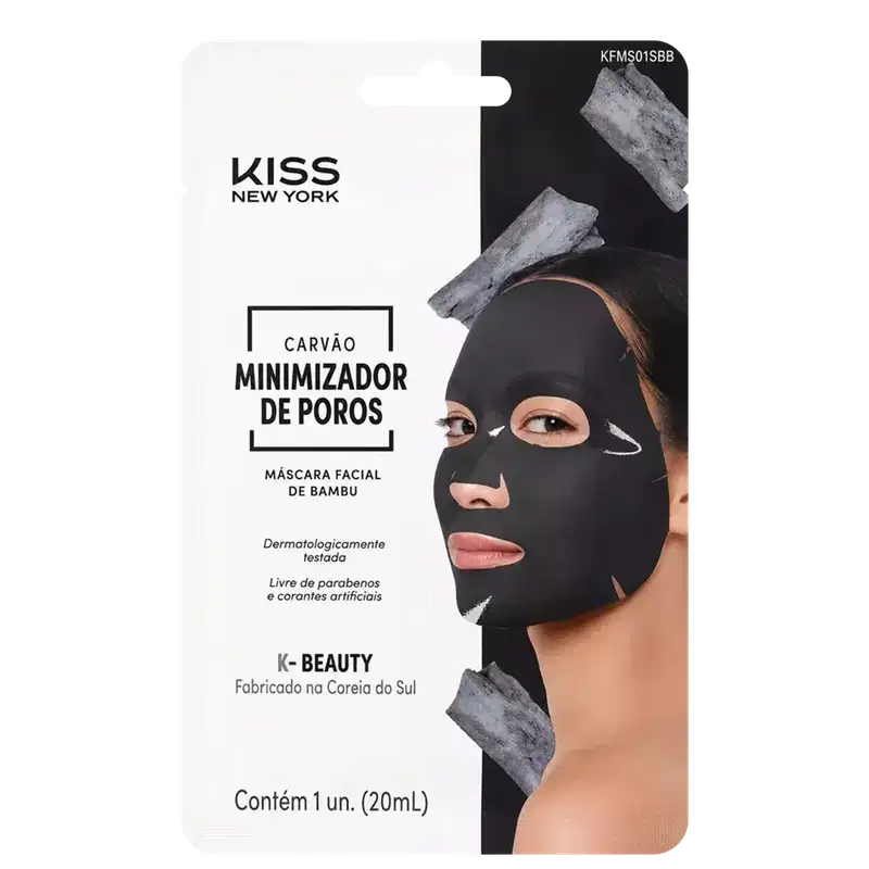Kiss New York Carvão Minimizador de Poros - Máscara Facial 20ml