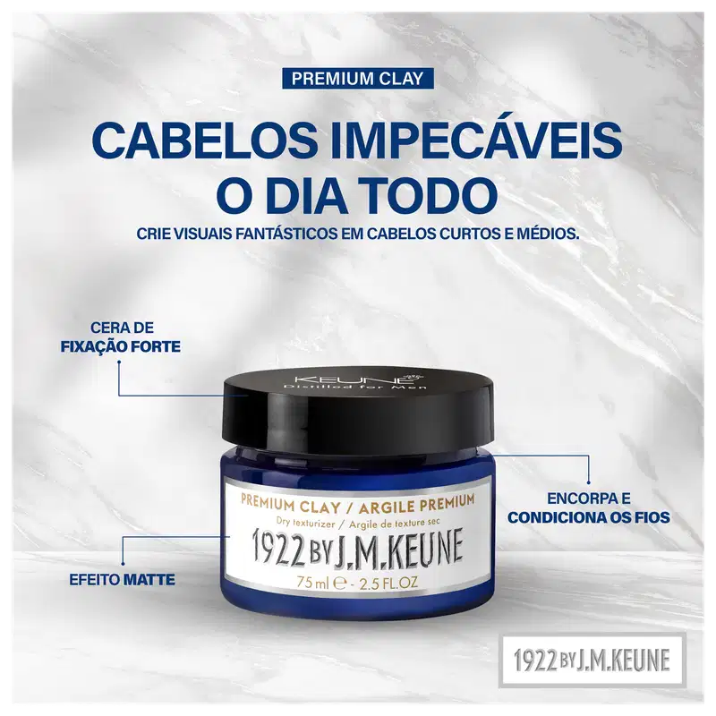 Keune 1922 by J. M. Keune Premium Clay - Cera Modeladora 75ml