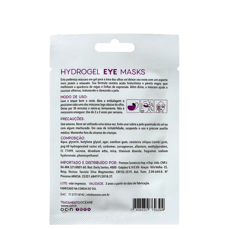 Océane Hydrogel Eye - Máscara para Área dos Olhos (2 Unidades)