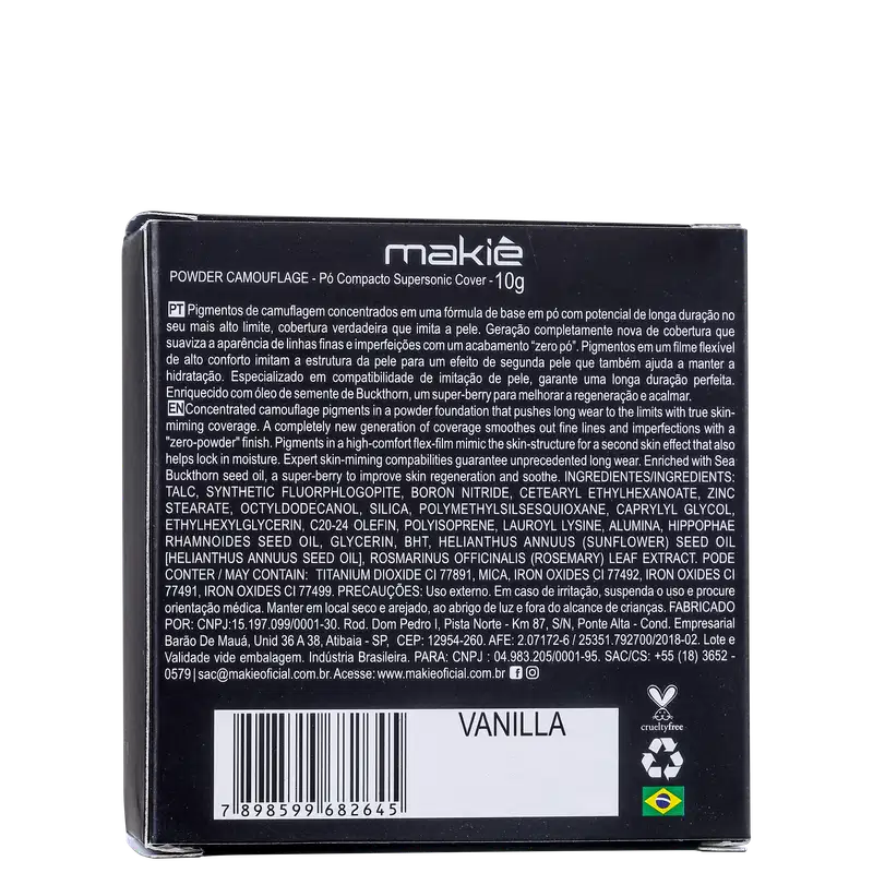 Makiê Camouflage Supersonic Cover Vanilla - Pó Compacto 10g