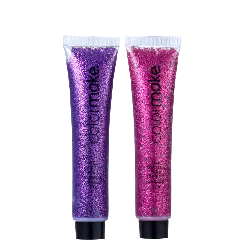Kit Colormake Gel Glitter Rosa e Roxo (2 Produtos)