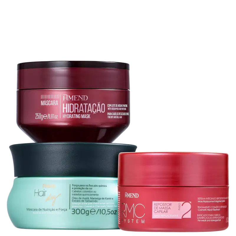 Kit Amend Cronograma Capilar Reposição de Massa (3 Produtos)