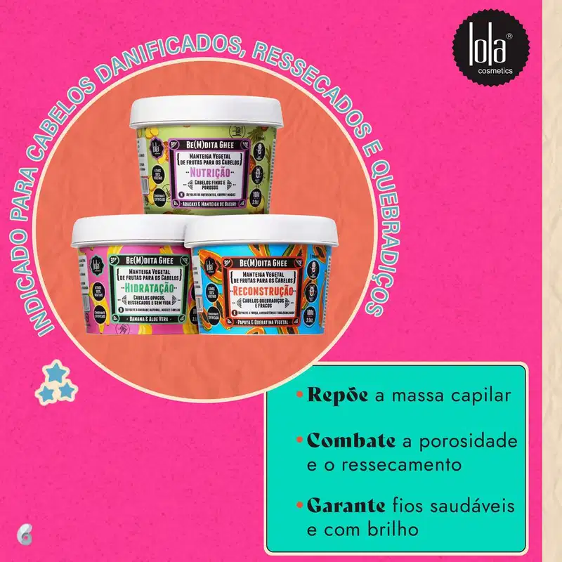 Kit Lola From Rio Cronograma Capilar Be(M)dita Ghee (3 Produtos)