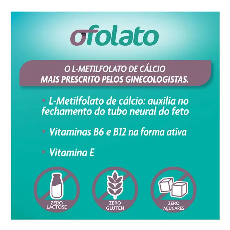 Suplemento Alimentar Ofolato com 90 Comprimidos