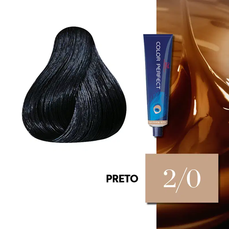 Wella Professionals Color Perfect 2/0 Preto - Coloração Permanente 60g